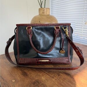 Brahmin Black and Brown Shoulder Bag